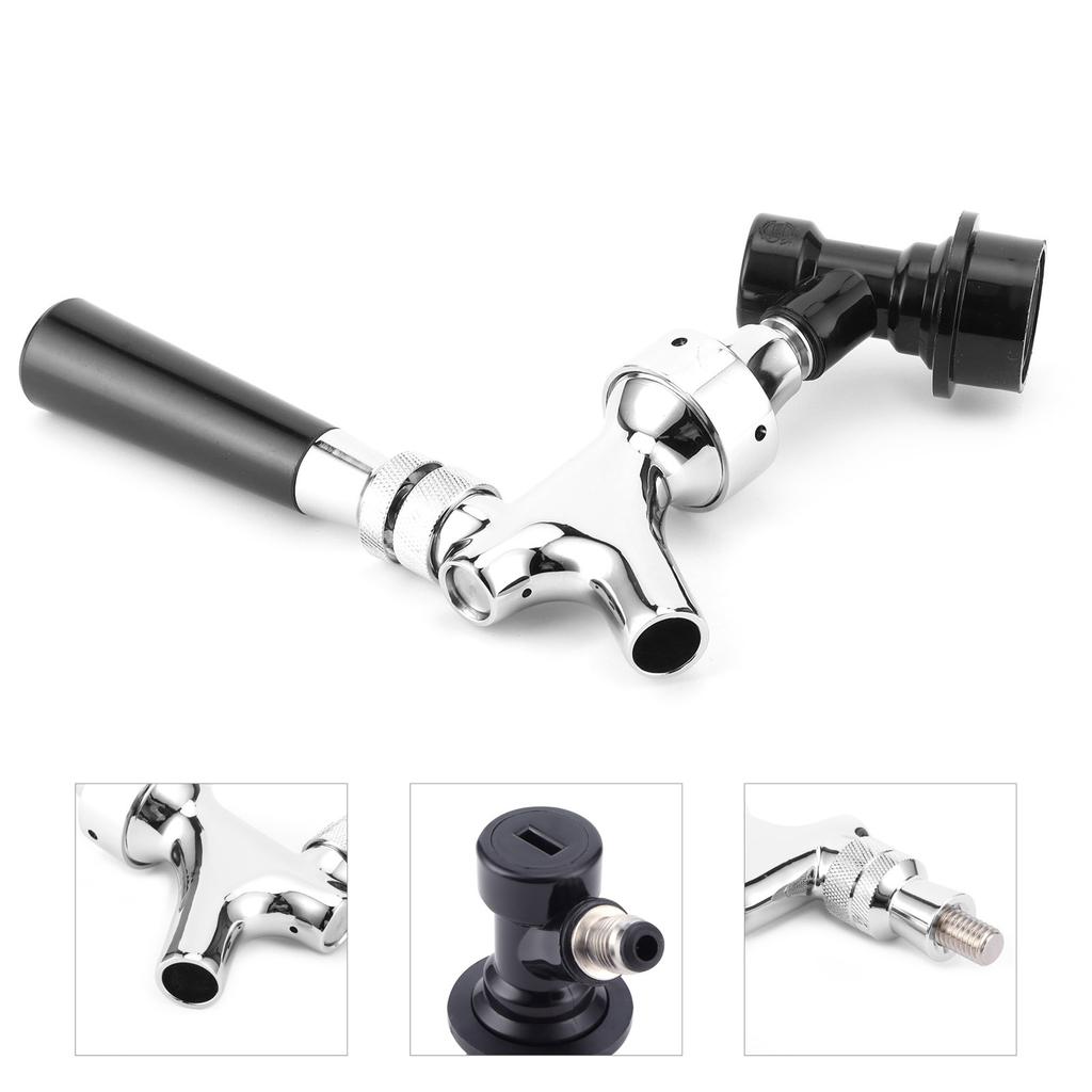 Stainless Steel Beer Keg Tap Faucet with Ball Lock Disconnect Beer Draft Tap Homebrew Beer Tap for Brewing Accessory