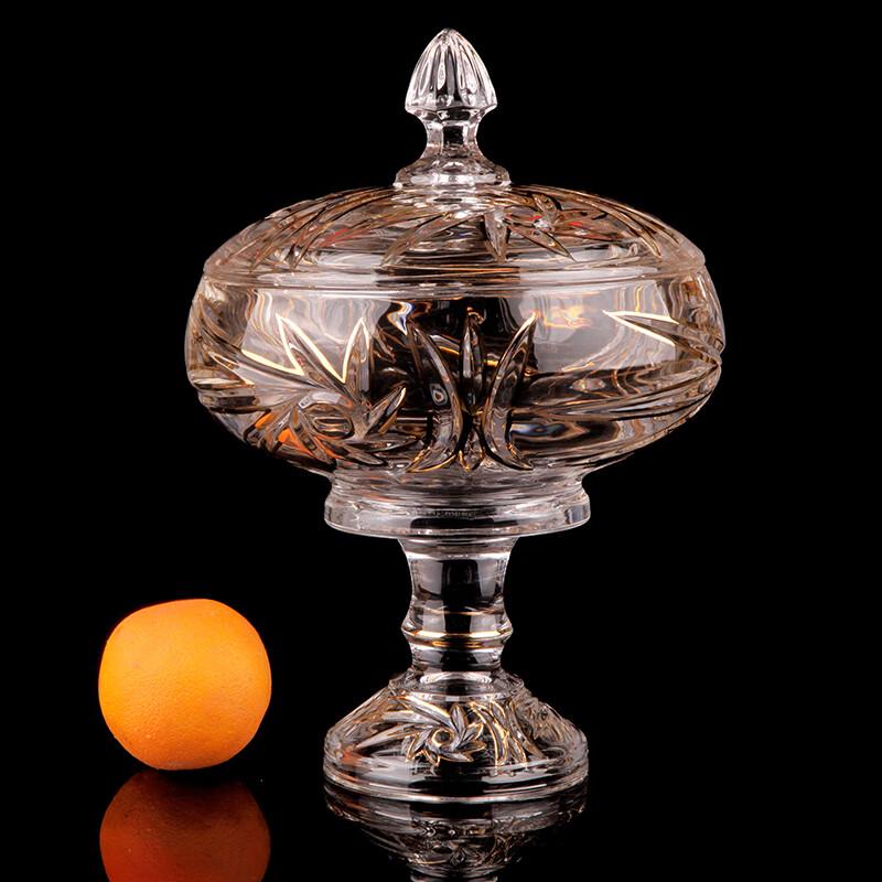 Flevance European Golden Pinwheel Glass Fruit Plate