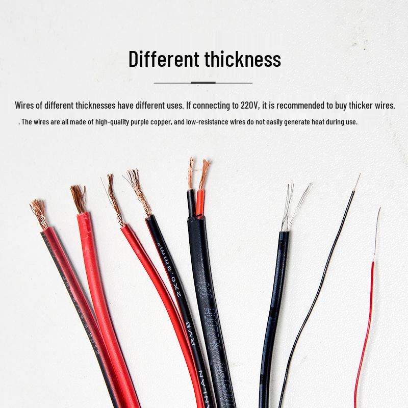 Handmade DIY 1mm Copper Core Wire Toy - Red/Black DC Circuit Leads