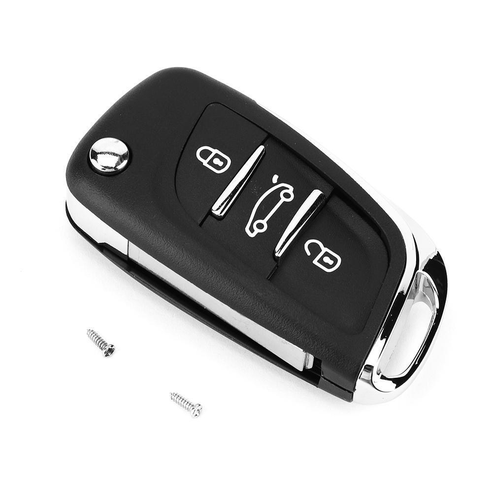 3Button Car Remote Flip Key Fob Case Blade Cover Shell Fit for Peugeot Partner 306 407