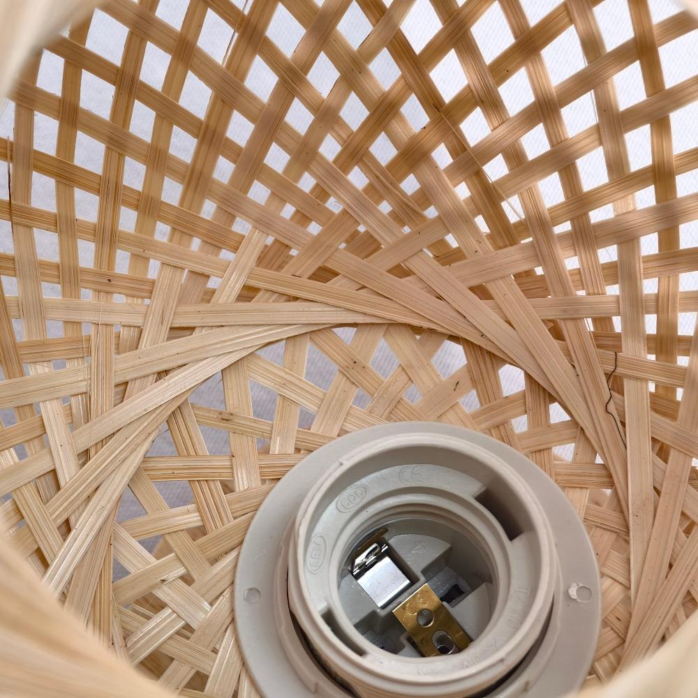 Hand-woven Bamboo Ceiling Lamp Vintage Pastoral Wooden Tea Room Rattan Retro Creative Wabi Sandy Wind Bedroom Ceiling Lamp