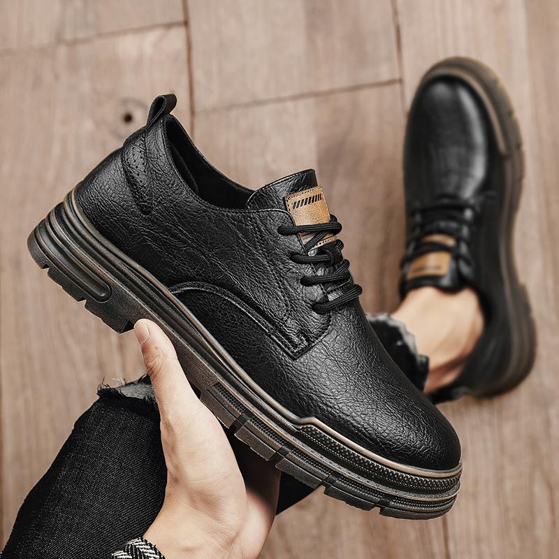 Non-slip Business Dress Black Men's Shoes Spring Kitchen Casual Chef Waterproof Men's Tooling Leather Shoes