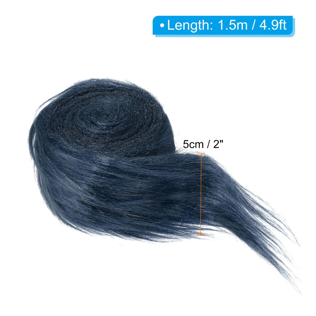 4.9ft x 2 in Faux Fur Fabric Roll, Plush Precut Strips for DIY Craft Christmas Decoration Cosplay Costume