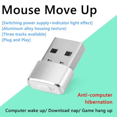 Mini Automatic Mouse Jiggler Mover Plug and Play USB Automatic Move Cursor Keeps Awake Aluminum Alloy Housing for Laptop Desktop