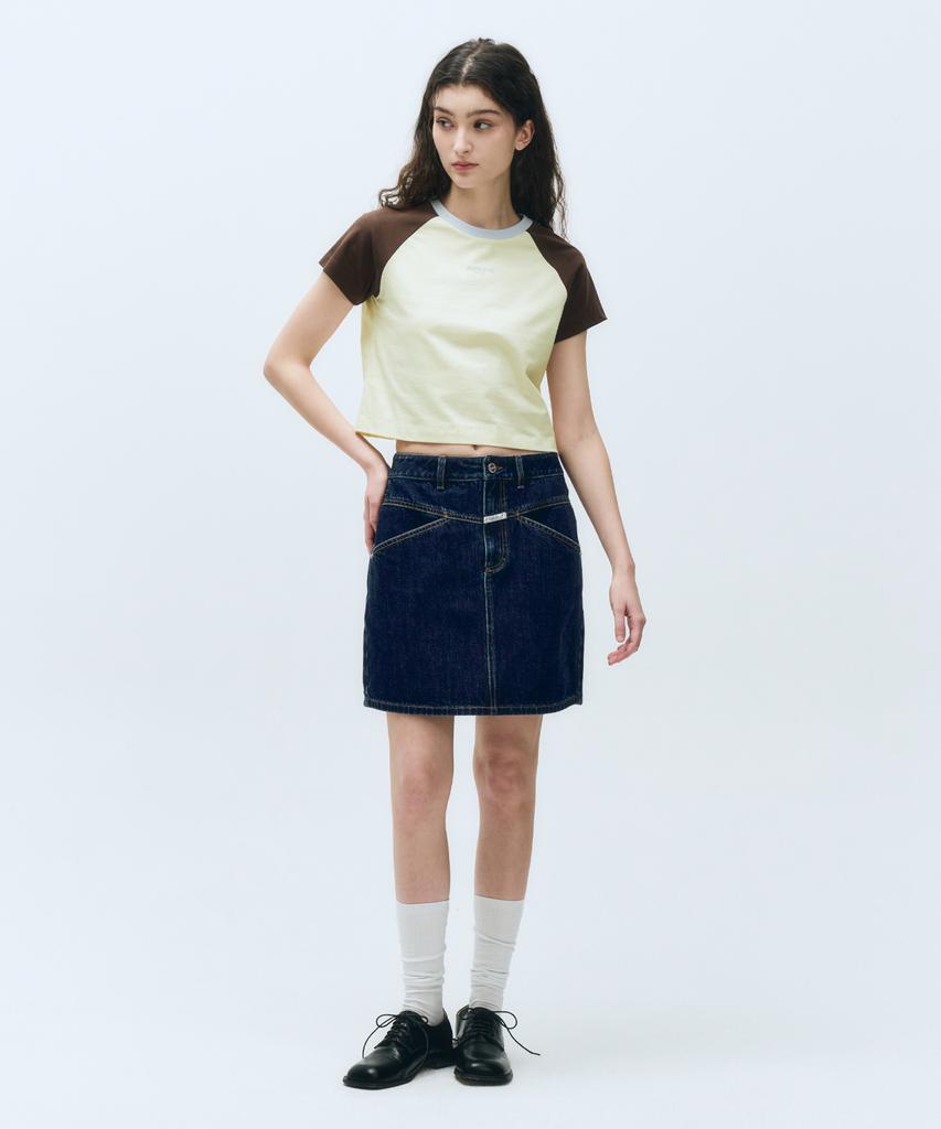 Malittepeulangsowajeobeo W Straight Denim Mini Skirt Dark Blue