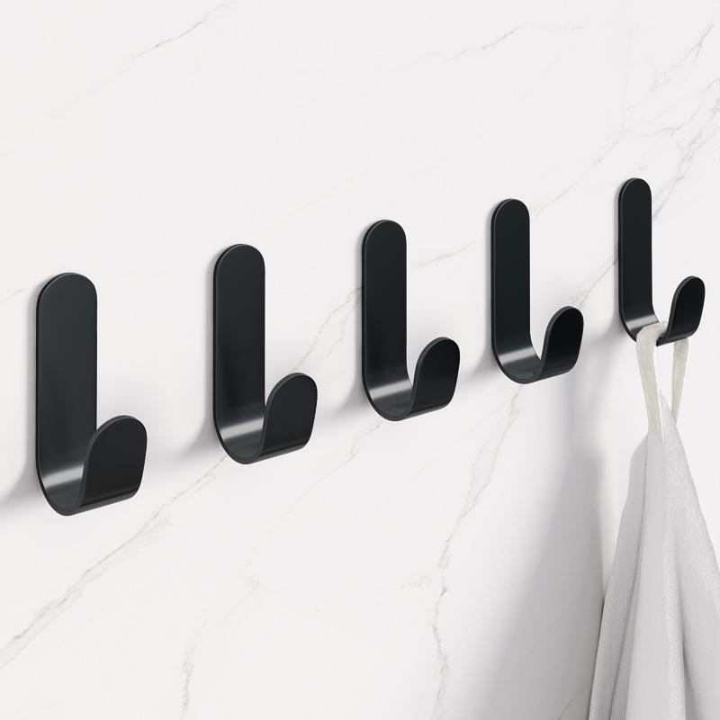 No-Drill Wall-Mounted Metal Hooks for Bathroom, Door, Hat, and Coat – Strong Adhesive Iron Hardware