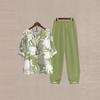 Women's Loose Fit Floral Printed Two Piece Outfit Half Sleeve T-Shirt Elastic Waist Pantsuit