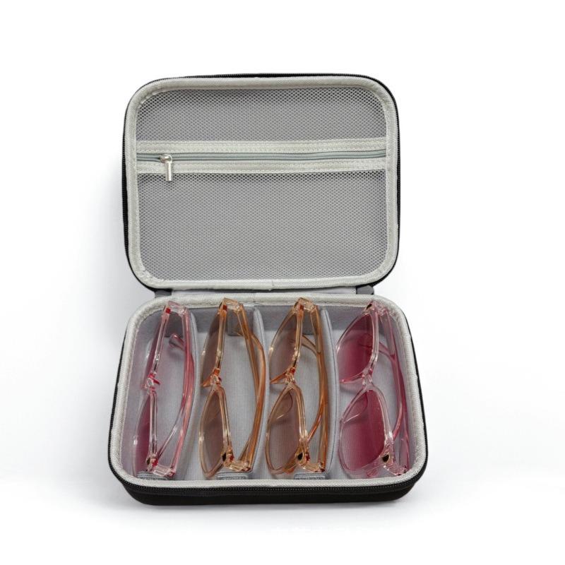 4-Slot Portable Sunglasses Storage Box Shockproof & Pressure Resistant Protective Case