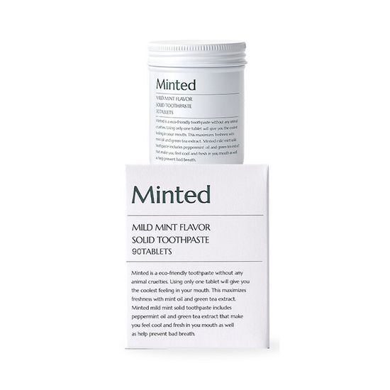 Minted Mild Mint Solid Toothpaste (Choose 1 of 2 Types) (90 Tablets/180 Tablets)