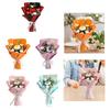 Crochet Flower Bouquet Decoration Fake Flowers Handmade Knitted Artificial Flower for Wedding Mum Graduation Home Girlfriend