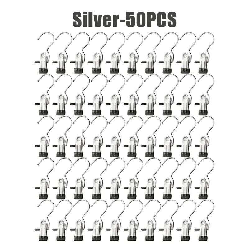 10-100 buc Cârlige de rufe din oțel inoxidabil, clești pentru rufe, cârlig portabil pentru agățat haine, clip pentru haine, organizator de haine pentru garderobă, umeraș