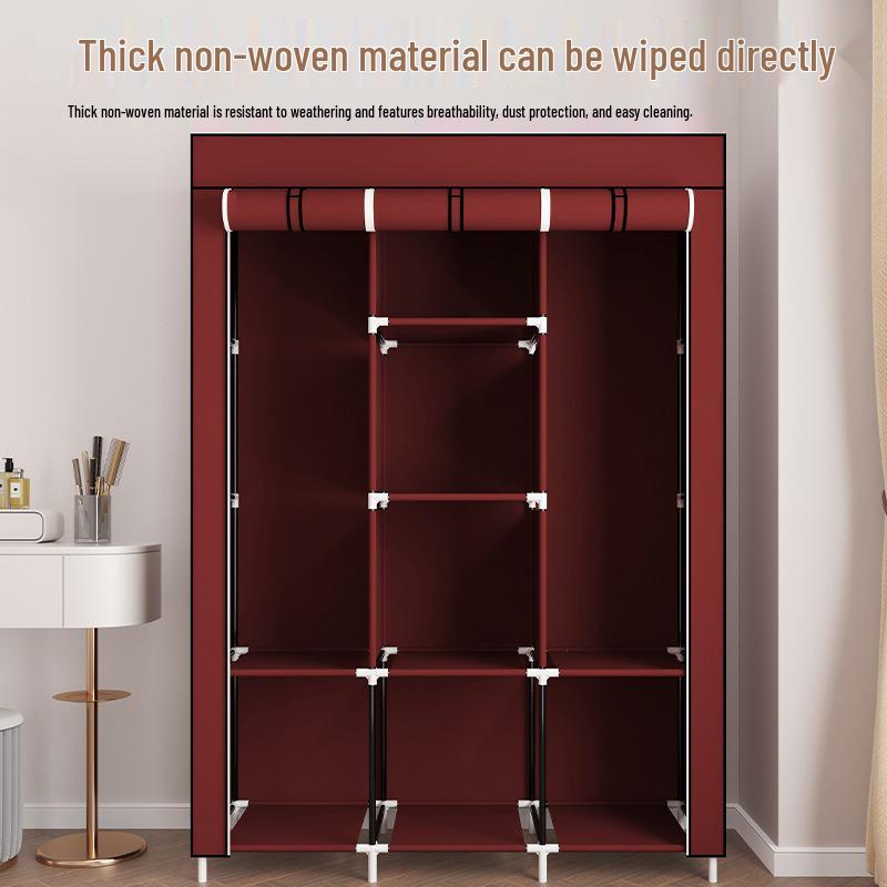 Large Capacity Non-Woven Fabric Wardrobe with Steel Frame & Folding Design