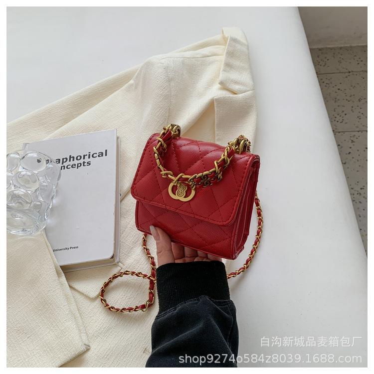 Fashion diamond check chain small bag for women 2025 new summer mini shoulder bag small square bag popular crossbody bag