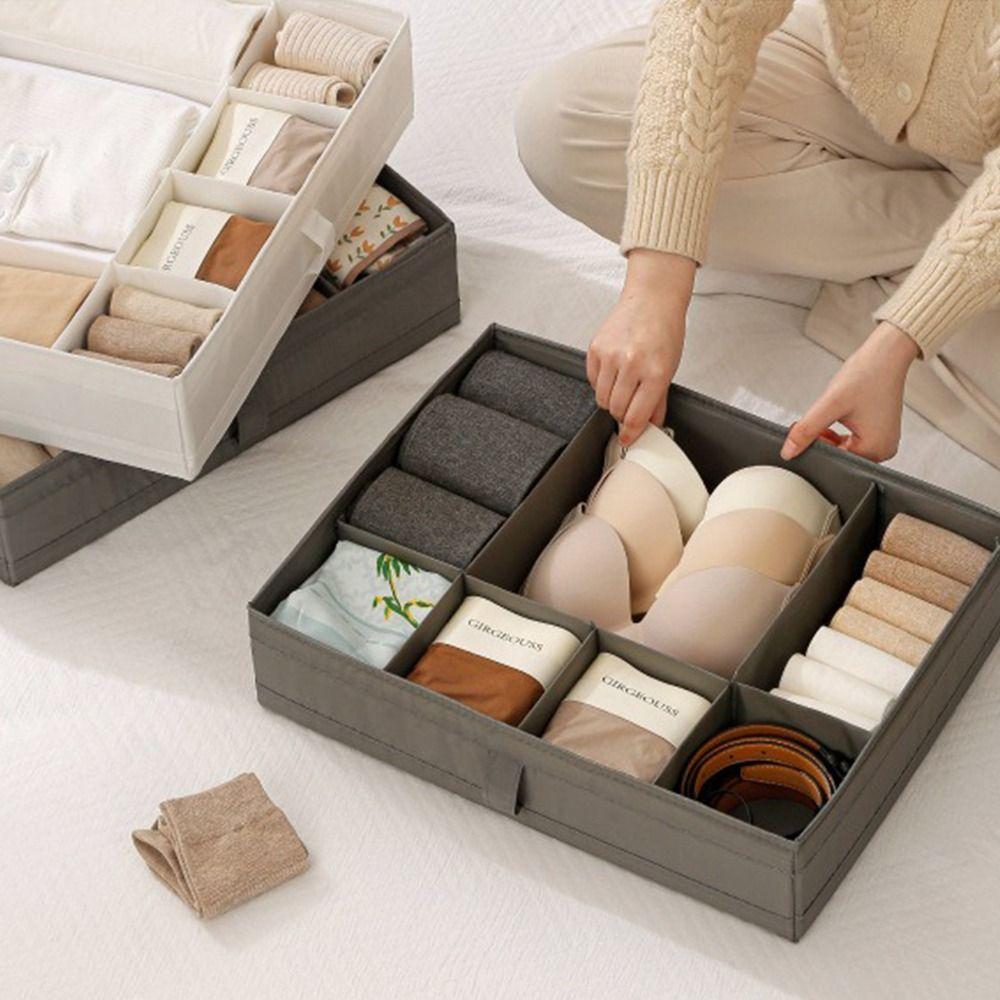Dustproof Underwear Storage Box Stackable Space Saving Wardrobe Clothes Divider Moisture-Proof Anti-mite Bra Socks Organizer