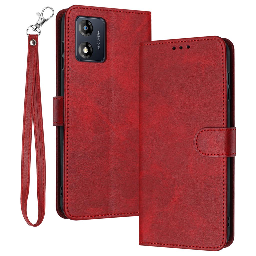 For Motorola Moto E13 4G Folio Flip Leather Wallet Cell Phone Case Full Protection Cover with Strap