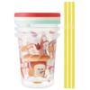 Skater SIH3ST Tumblers with Straws, Set of 3, 320ml, Made in Japan, Bread Thief Design