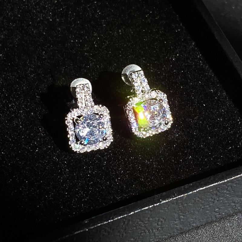 BELLA BOX Bling CZ Zircon Women Stud Earring Delicate Shape Wedding Engagement Party Bridal Earrings High Quality Jewelry