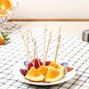 100PCS Disposable Fruit Tags, Pearl Decor Bamboo Sticks, Sharp Tip Luxury Style Skewers, for Cocktails Dessert Cakes Afternoon Tea Decorations