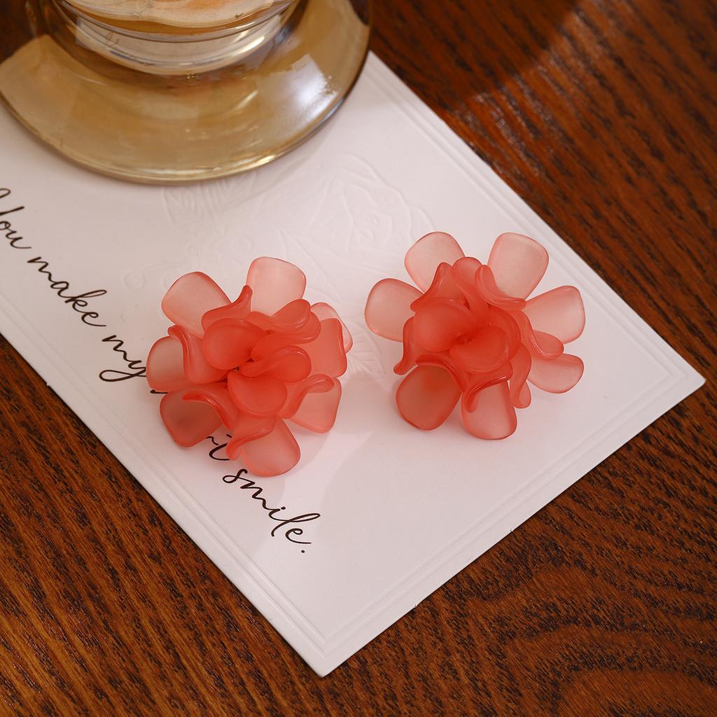 French Sweet Three-Dimensional Flower Ear Clips, Niche Temperament, High-End Earrings, Summer Fairy Small Fresh Earrings