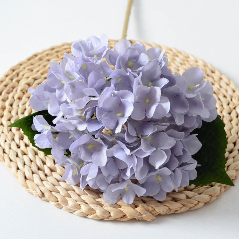 Simulated Hydrangea Single Flower With Leaf Home Wedding Hall Decoration Prop
