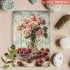 Metal Poster One Piece Romantic Roses Raspberries 3D Visual Effect Wall Art Living Room