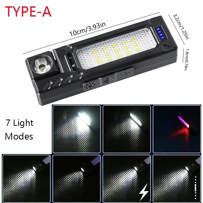 USB Rechargeable Pen Lamp COB Side Light Built In Battery With Pen Clip Pocket Led Flashlight For Medical Emergency Inspection
