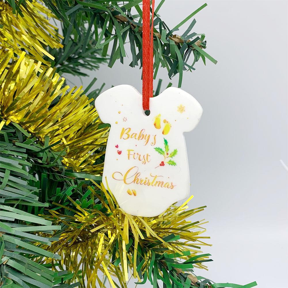 Elegant First Babys Christmas Ornament Handcrafted Acrylic For Celebrations Memorable