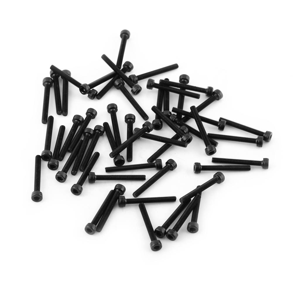

M3 Black Hex Socket Cap Head Screw Bolt Set (M3*25mm,Fully Threaded,50pcs)