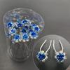 20Pcs/set Women U-shaped Hair Fork Pin Crystal  Rose Flower Hair Clips Rhinestone Hair Stick Wedding Bridal Jewelry Headwear Gift