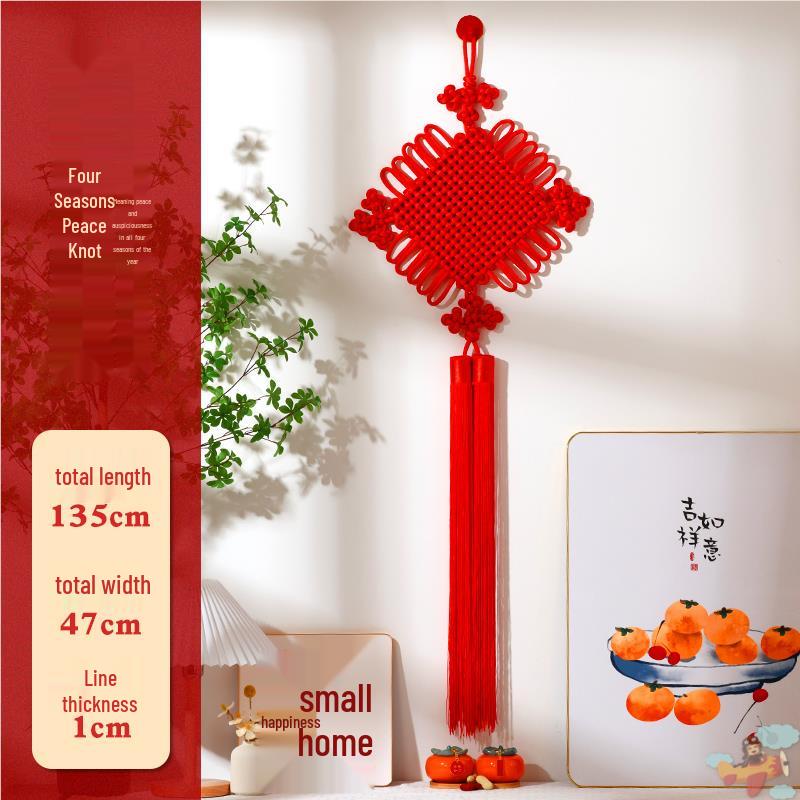 Small Red Chinese Knot Pendant: Good Luck & Wealth Fu Gourd Peace Lover’s Tassel Decoration