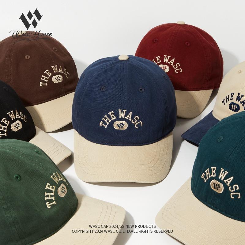 Color Matching Soft Top Baseball Cap Children Fashion Trend Letter Embroidery Blue Leisure Outdoor Cap Sun Hat