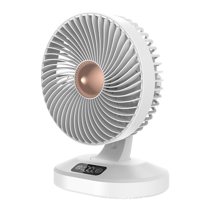 2026 Desktop Mini Electric Fan with Digital Display for Dorm Rooms