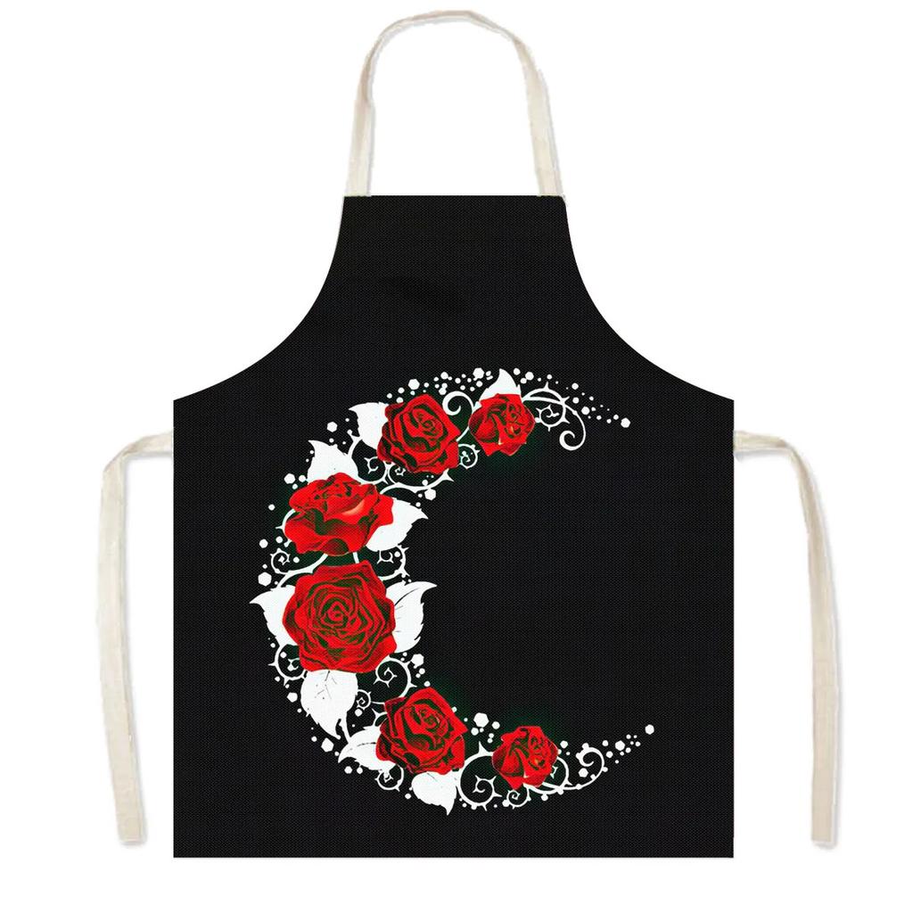 Music Rose Note Print Cooking Aprons Women Nice Lips Household Cleaning Clothing Baking Barber Chef Waiter Kitchen Apron