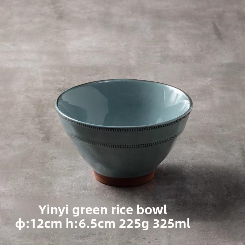 

Japanese Style Ceramic Bowls Set High Foot Design 4.5 Inch Dining Bowls for Home Use