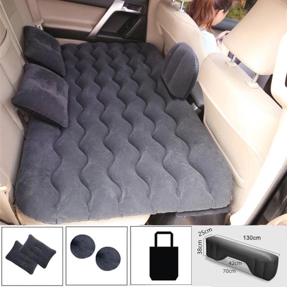 Portable Air Inflatable Car Travel Bed Mat Flocked Sedan Rear Seat Inflatable Travel Mattress Outdoor Camping Mat Car