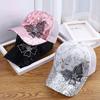 Women's Duckbill Baseball Cap with Large Butterfly Sequin Decoration - Breathable Hat Suitable for Spring, Summer, Autumn