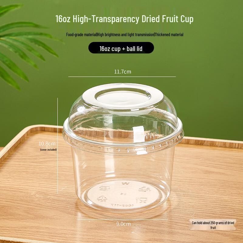 16oz Disposable Nut Cups with Domed Lids