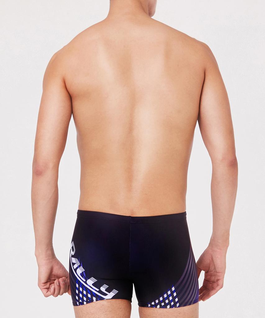 Laelliseupocheu [Qsmq219 Blk] Blue Line Men'S Square Swimsuit Black