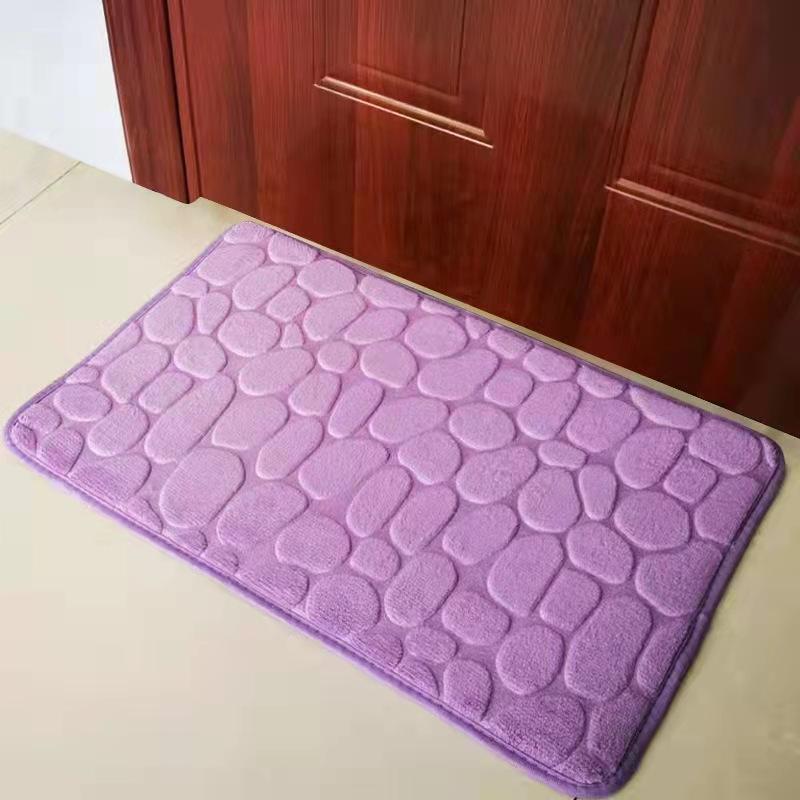 Cobblestone Embossed Bathroom Bath Mat Non-slip Carpets In Wash Basin Bathtub Side Floor Rug Shower Room Doormat Memory Foam Pad
