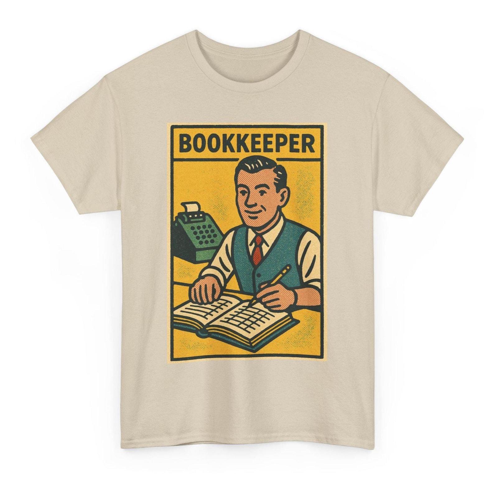 Bookkeeper T-Shirt: Vintage Retro Comic Accounting Gift M