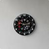 2D Car Wheel Wall Clock Modern Minimalist Design Easy To Hang Timepiece for