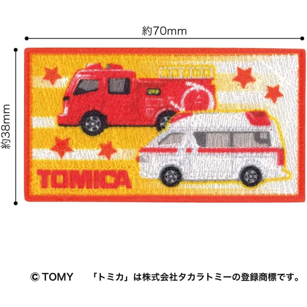 Pioneer Tomica Fire 70mm Wide X 30mm Engine/Ambulance Patch, Long, Sticker/Iron-on Adhesive, TOM550-TOM42
