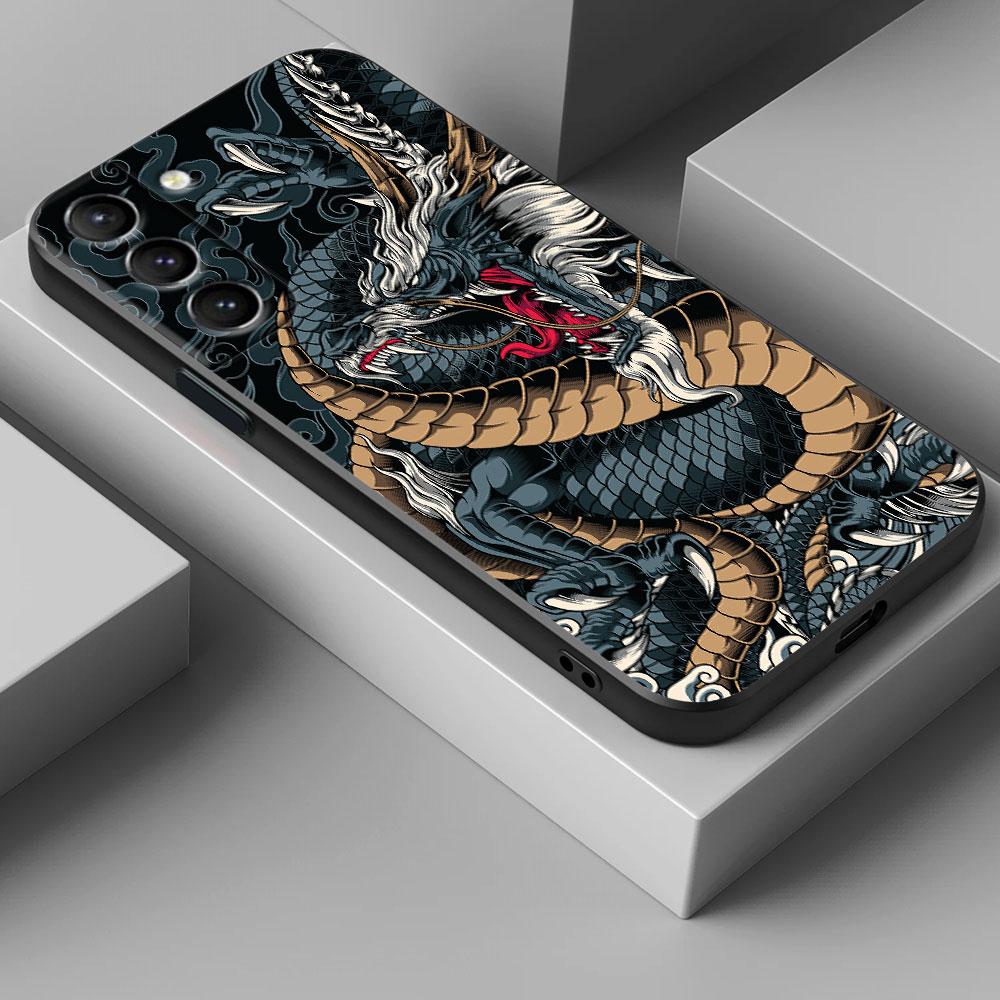 Big Wave Dragon God Sea S26Ultra Case For Samsung Galaxy S26 S25 S24 S23 S20 S21 FE S22 Ultra S25 Plus 5G Cases Soft Phone Cover
