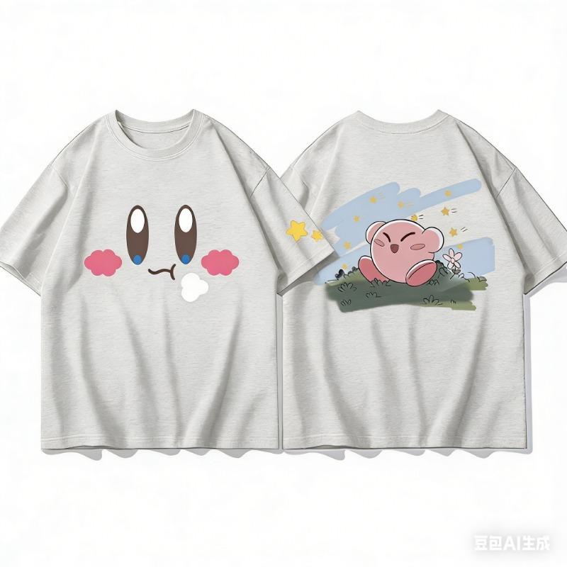 Youngsters' Summer Fashion Casual T-Shirt with Cute Duck Print, Comfortable Short Sleeve Crew Neck Tee for Boys and Girls