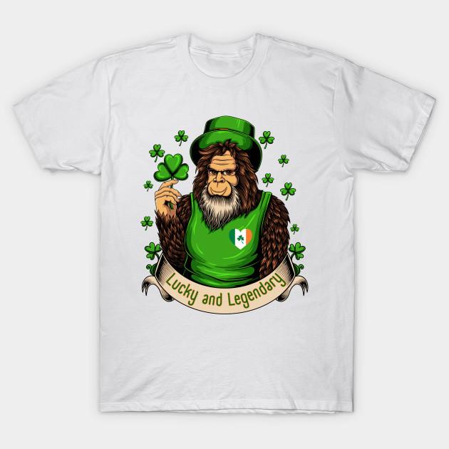 Men Black Print T-shirt St. Patrick S Day Lucky Bigfoot No-Cut Transfer Paper Print Cotton Tshirt M белый