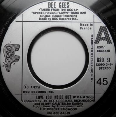 7inch Record BEE GEES  Love You Inside Out RSO31 RSO 1979 UK Pop Used