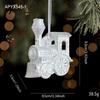 Glitter Plastic White Christmas Ornament Transparent Snowflake Light Luxury Christmas Tree Decoration White Bell