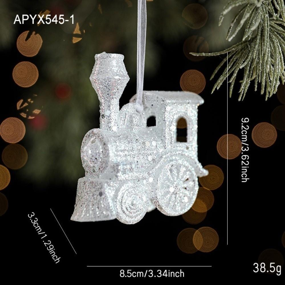 Glitter Plastic White Christmas Ornament Transparent Snowflake Light Luxury Christmas Tree Decoration White Bell