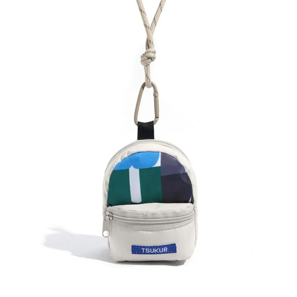 Hals Hanger Muntportemonnee Nieuwe Polyester Oortelefoon Opbergtas Mini Portemonnee Anti-diefstal Contrasterende Kleur Kleine Sleuteltas