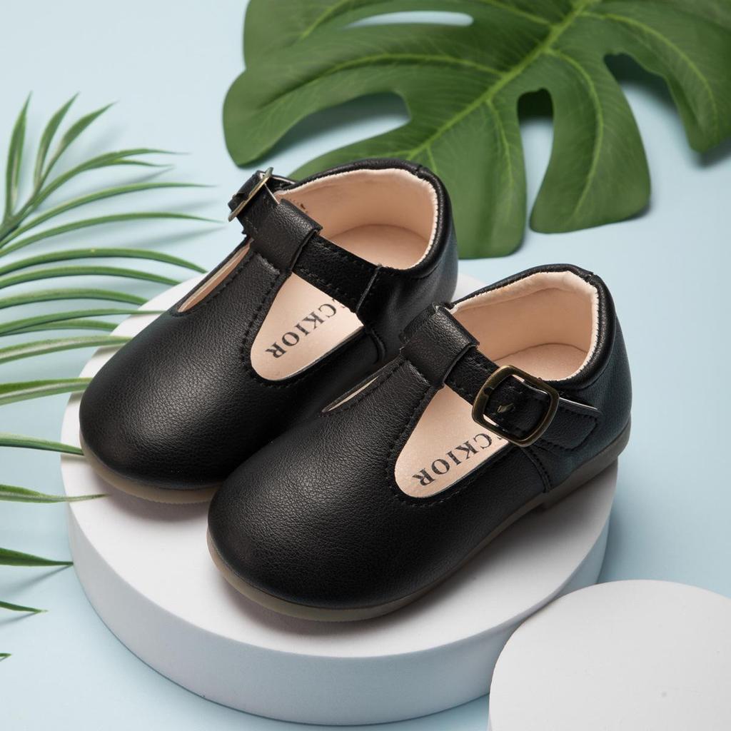 Girls' Comfortable Leather Princess School Shoes - Non-slip Sole